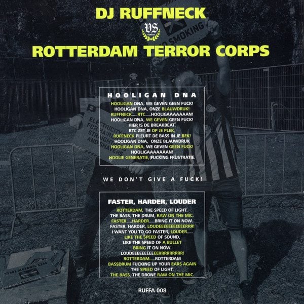 DJ Ruffneck Vs Rotterdam Terror Corps – Hooligan DNA / Faster, Harder, Louder (White Color)(RUFFA008) - Image 2